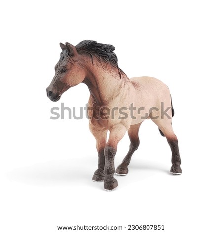 Mini animal figure toy A horse on a white background