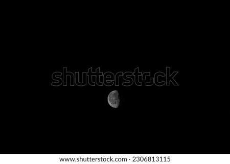 the moon in night sky in Alicante province, Costa Blanca, Spain 