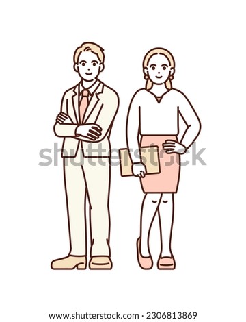 A reliable business person. Clip art of working men and women.