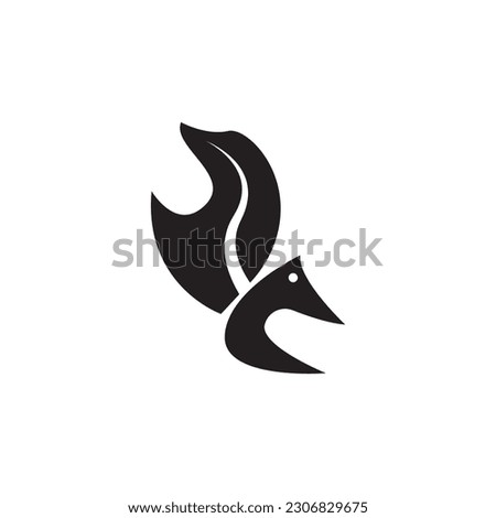 silhouette of a horse or wolf fire logo illustration.