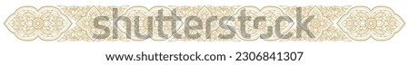 Gold line art, buddhism temple element and background pattern decoration motifs for pillar pattern, flyers, poster, web, banner, and card concept vector illustration Royalty-Free Stock Photo #2306841307