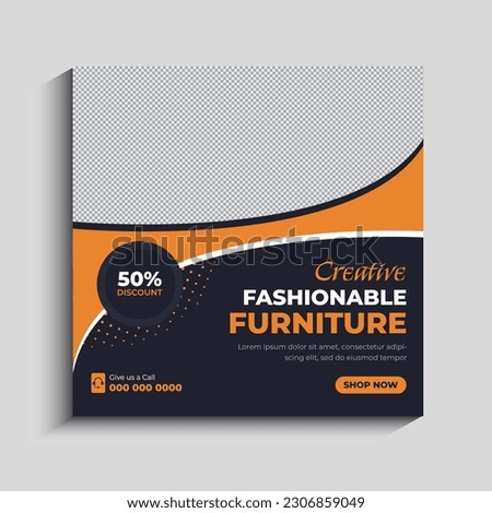 Modern Furniture Sale Social Media Post or Web Banner Template