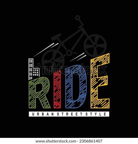 ride bmx typography design vector illustration