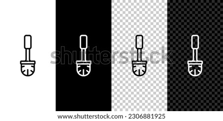 Set line Toilet brush icon isolated on black and white background.  Vector Illustration