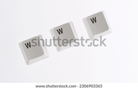 Keyboard www button on white background