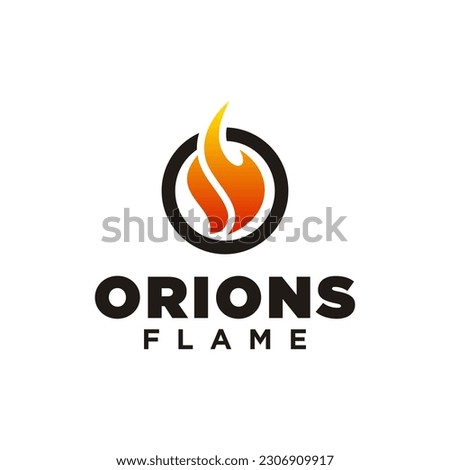 Flame with Letter O logo design template illustrations