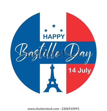 Greeting card for Bastille Day  