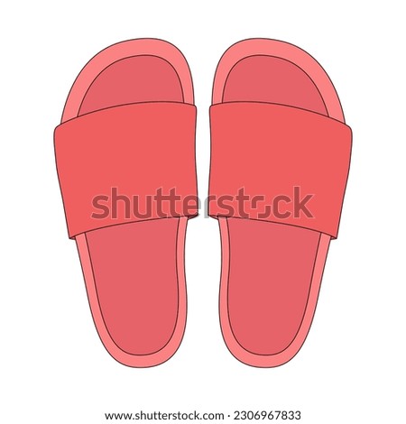 Vector pink summer open toe flip flops beach shoes Royalty-Free Stock Photo #2306967833
