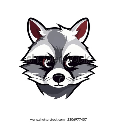 cute raccoon cartoon mascot vector illustration