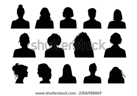 Male and female avatar profile sign, different people avatars, face silhouette. Human Face Side Silhouette stock illustration Royalty-Free Stock Photo #2306988869