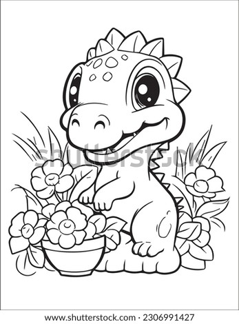dinosaur coloring book, kids, toddlers ,this image can be used for coloring book