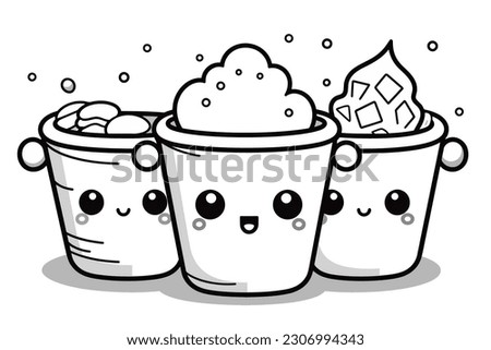 Vector Art, Set of Cartoon Ice Cream cup character