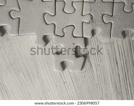 Puzzles pieces of cubism art in white background  Royalty-Free Stock Photo #2306998057