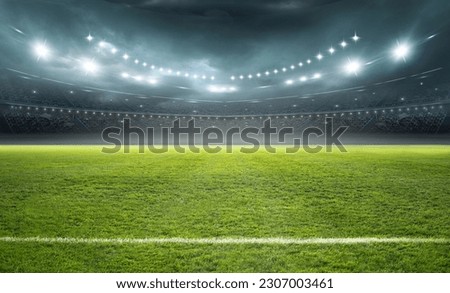 Stadium, 3d, Rendering, soccer, lights Royalty-Free Stock Photo #2307003461