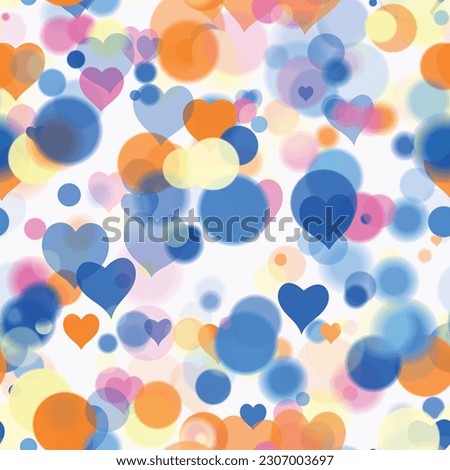Background pattern abstract design texture. Seamless. With hearts. Theme is about textured, blurry, abstract, inspiration, relations, circle, glows, wall, blending, translucency, pattern
