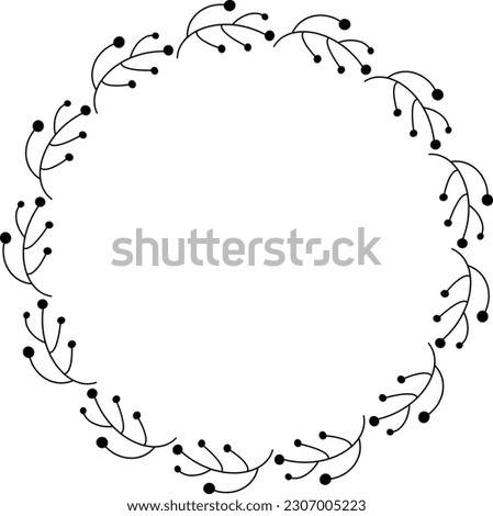Round leaf frame clip art