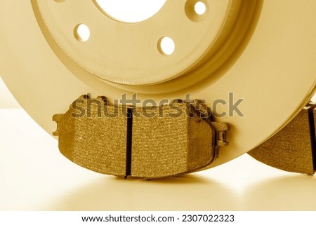 brake pads on white background with tinting