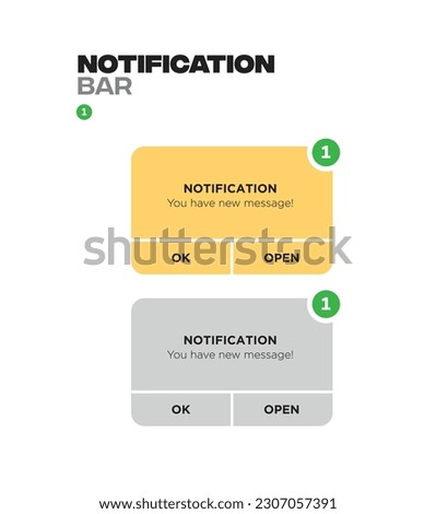 Notification Boxes Template for Iphone. Smartphone Message Interface. Vector illustration.
