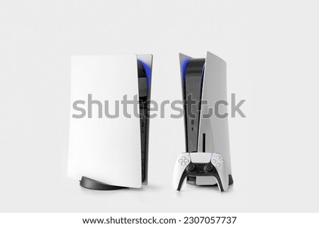 Next Generation game consoles and controller isolated Royalty-Free Stock Photo #2307057737