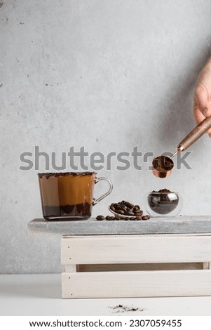 mocha coffee with chocolate and splash. High quality photo
