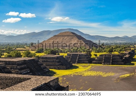 Pyramid of sun in Teotihuacan, UNESCO World Heritage site of mexico Royalty-Free Stock Photo #2307064695