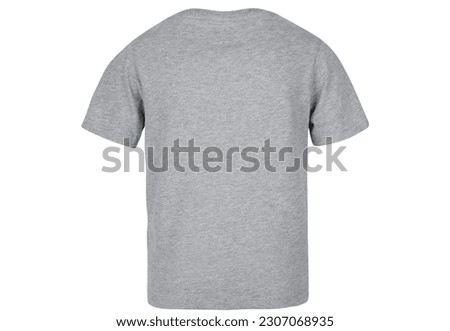 3D grey t-shirt back isolated on white background