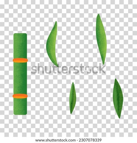 Hand painted green bamboo branches can be used as a variety of design elements.Great for gift-wrap, poster card and with have High quality clipping mask.