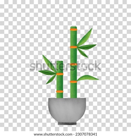 Hand painted green bamboo branches can be used as a variety of design elements.Great for gift-wrap, poster card and with have High quality clipping mask.