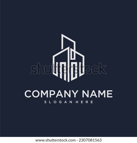 NO initial monogram logo for real estate with building style