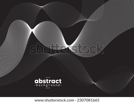 Abstract flowing line digital technology, smooth particle wave, big data techno design concept background wallpaper, vector eps 