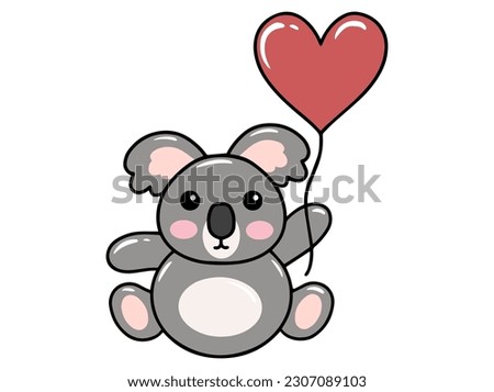 Koala Cartoon Cute for Valentines Day