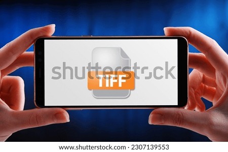 A smartphone displaying the icon of TIFF file