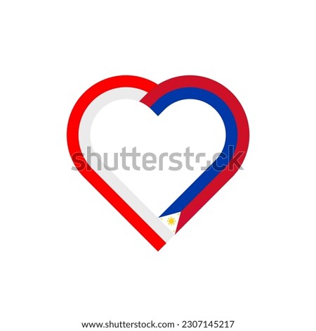 friendship concept. heart ribbon icon of indonesian and filipino flags. vector illustration isolated on white background