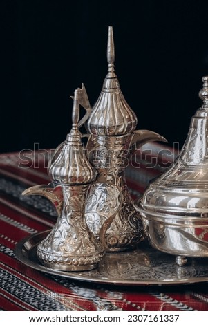 Arabic oriental silver tea set	
