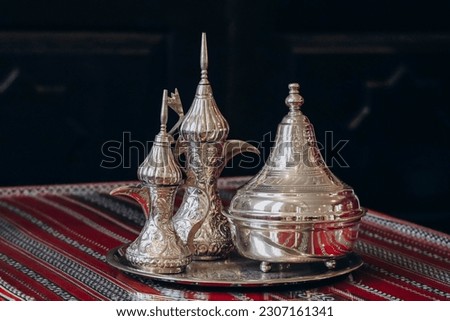 Arabic oriental silver tea set	
