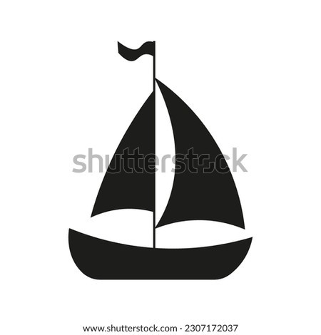Boat vector icon, black silhouette, vector illustration.
