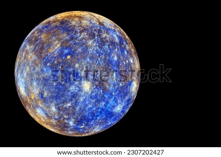 Planet Mercury, on a dark background. Elements of this image furnishing NASA. High quality photo