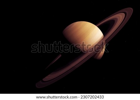 Planet Saturn in dark space. Elements of this image furnishing NASA. High quality photo