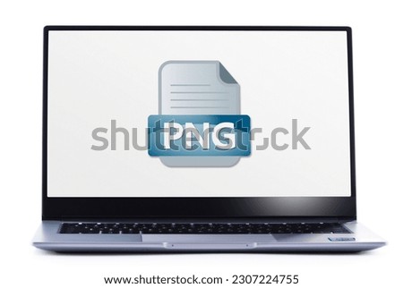 Laptop computer displaying the icon of PNG file