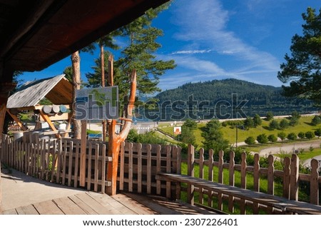 Shepherd's hut in Niedzica Pine Glade Jozef and Stanislaw Wojtyczka. Mountain hut with beautiful view. Royalty-Free Stock Photo #2307226401