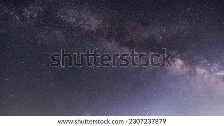 Beautiful starry night. Bright Milky Way galaxy sky. Astronomical background.