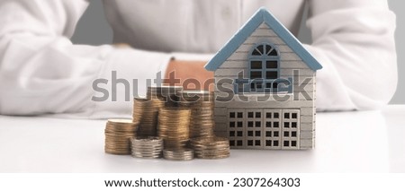 House Residential Structure in hand ,business home idea, model house