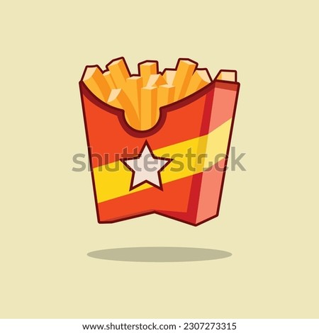 Free vector isolated french fries simple cartoon