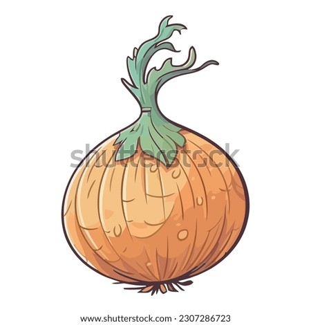 Fresh autumn onion vegetable icon isolated