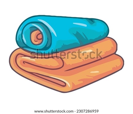 rolled up towel clean icons isolated