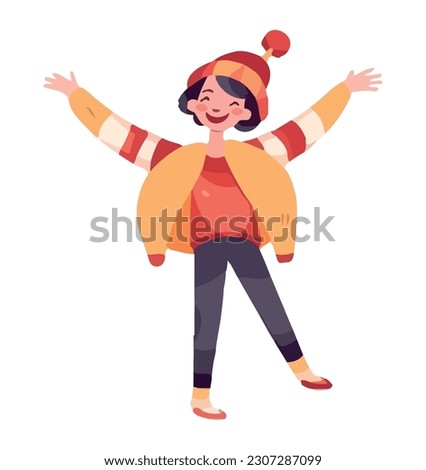 Jumping boys in winter costumes isolated