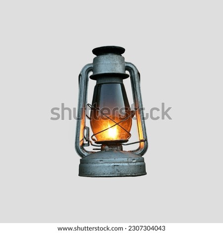 a lantern on a gray background