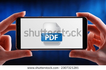 A smartphone displaying the icon of PDF file