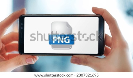 A smartphone displaying the icon of PNG file