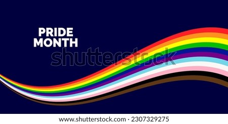 Happy Pride Month Banner. Pride Banner with LGBTQ+ Flag Background Royalty-Free Stock Photo #2307329275